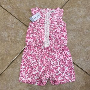 NWT Carter’s girls pink and white floral romper